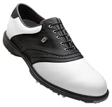 FootJoy Mens SuperLites Inlay Saddle Golf Shoes White/Black 11 1/2