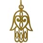 Filigree Design Hamsa Hand with Heart Pendant in Gold Vermeil, #8332