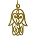 Filigree Design Hamsa Hand with Heart Pendant in Gold Vermeil, #8332