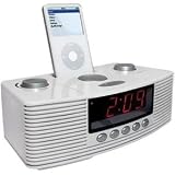 CTA SoundRise Clock Radio with iPod Dock - White (IP-CRMS)