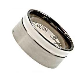 Titanium Ring Matte polish and Shiny. Comfort fit. Width: 10mm, 9