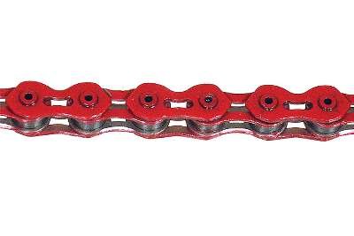 KMC K710SL SuperLite Kool Bicycle Chain (1-Speed, 1/2 x 1/8-Inch, 100L, Red)