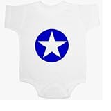 CIRCLED STAR BLUE Baby Ultrasoft Onesie