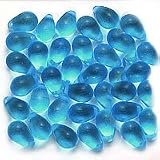 Czech Glass Teardrop Beads 9mm Aqua Capri Blue (50)