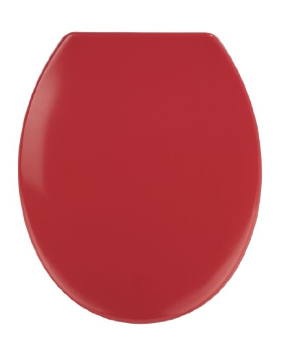 Wenko 19542100 WC-Sitz Vigone - rostfreie Edelstahlbefestigung, Duroplast, rot