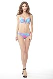 Womens Summer Time Mardi Gras Bandeau Low Waist High Neck Bathing Suit Bikini (#7900)