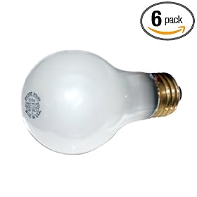 Aero-Tech ULA-95 20,000 Hour 60-Watt A-19 Frosted Incandescent Bulb, 6-Pack
