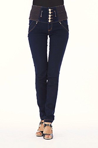 (マコンド) Macond ハイウエストデニム・美脚スキニージーンズ mac-2120 インディゴ