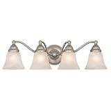 317J1im4iML. SL160  Standford   4 Light Bathroom Vanity Lighting Fixture   Brushed Nickel   White Alabaster Glass   B7998