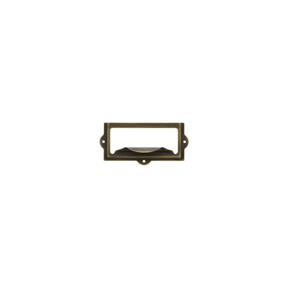 3 1 2 Stamped Brass Label Holder Pull In Antique By Hand Metal
