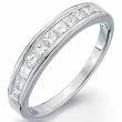 14K White Gold Princess Ladies Diamond Wedding Band
