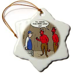 Air Conditioner Repair in Hell - 3 Inch Snowflake Porcelain Ornament