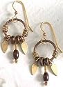 Silver Forest Ethnic Ring Drop Earrings BRONZETONE