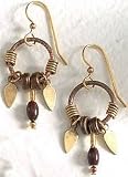 Silver Forest Ethnic Ring Drop Earrings BRONZETONE