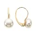 14k Yellow Gold 6-6.5mm Freshwater Cultured Pearl Lever Back Earrings