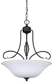 IMAGE OF CANARM LTD ICH253A03ORB18 Twenty One 3 Light 18-Inch Chandelier Bowl Flat Opal Glass 100W Type A Oil Rubbed Bronze Finish