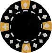 Clay Composite Tri Color Diamond Suited Poker Chips 25 11.5 gram Black Poker Chips