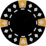 Clay Composite Tri Color Diamond Suited Poker Chips 25 11.5 gram Black Poker Chips