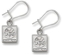 Philadelphia 76ers Sterling Silver Dangle Earrings