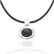 16" Black Rubber Necklace with Black Onyx Pendant