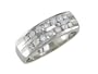 Dema 14K White Gold Double Row Channel Set Diamond Ring