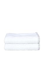 W.H.Y.T.E Set Toalla 2 Uds. (Blanco/Gris)