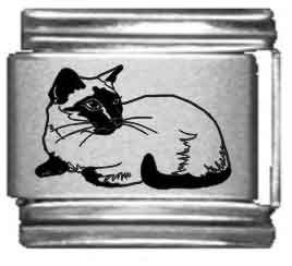 Clearly Charming Siamese Cat Laser Italian Charm