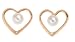 14k Yellow Gold 3mm Akoya Cultured Pearl Heart Earrings