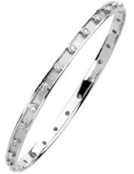 Lux White Gold 3/4 Ctw Stackable Diamond Bangle Bracelet
