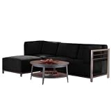 Copenhagen 4-pc. Titanium Sectional - Microsuede Ebony