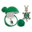 Turtle Crystal Necklace With Velour Hinged Gift Box