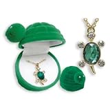 Le Collier de Cristal de tortue Avec la Boîte cadeau de Hinged de Velours [le Jouet]