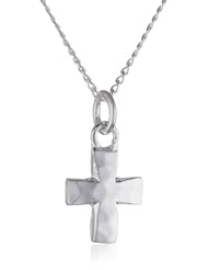 Zina Sterling Silver Sahara Cross Textured Sterling Silver Pendant Necklace, 17"