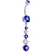 Sapphire Blue Gemstone Dangle Belly Ring