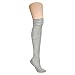 GREY SOFT KNIT OVER THE KNEE HIGH BOOT BUDDY SOCKS