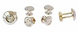 Gold plated cufflinks and shirt stud set with presentation box