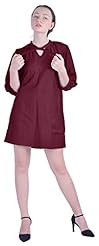 Cotton/Linen/Silk  Long Sleeves Shift  Dress With a Bow(s)