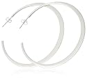Silver 55mm Flat Hoop Earrings