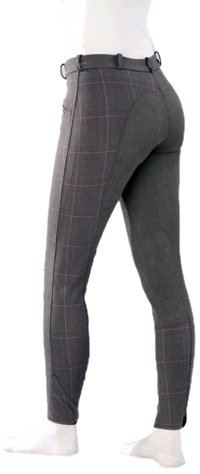 Covalliero 326752 Reithose TrendStar Karo f&uuml;r Damen Gr. 38, grau / flieder