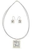 Dichroic art glass jewelry set, 'Ice' 18.1 L
