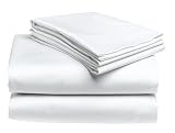 1,200-Thread-Count 100% Cotton Sateen Queen Sheet Set, White