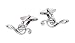 Rhodium plated treble clef music note cufflinks with crystal accent with presentation box