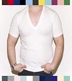American Made Apparel Short Sleeve Deep V-Neck Tee - White 6456 XL