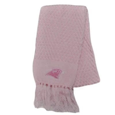 NFL North Carolina Panthers Light Pale Pink Fringe Winter Scarf Womens Ladies