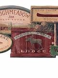 Rustic Lodge Moose and Vacation Signs Wallpaper Border