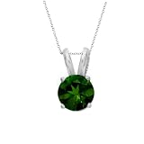 14k White or Yellow Gold 5mm Round Chrome Diopside Pendant