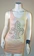 Ankh Apparel Pink/Yellow/Beige Fleur-de-Lis Tank Top