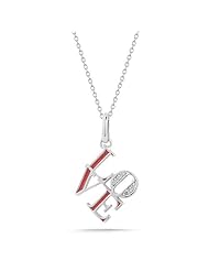 Sterling Silver with Diamond-Accent "Love" Pendant Necklace (0.03 cttw, I-J Color, I2-I3 Clarity), 18"