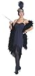 Charleston Girl Flapper Costume Dress - Shown in Black, Available in Purple or Red (Cigarette Holder, Stockings and Boa not included)