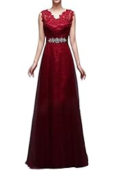 V-neck Spaghetti Strap Applique Lace Natural   Waistline Tulle Evening Dress/Prom Dress 